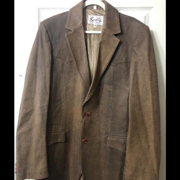 SCULLY LEATHER BLAZER JACKET SIZE: 46 LARGE
